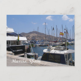 Cartão Postal Murcia, barcos Espanhas na marina