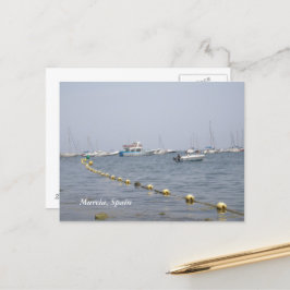 Cartão Postal Múrcia, barcos Espanhas no porto