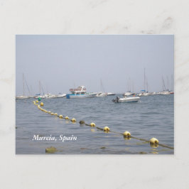Cartão Postal Múrcia, barcos Espanhas no porto