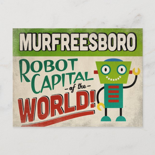 Cartão Postal Murfreesboro Tennessee Robot - Engraçado Vintage (Frente)