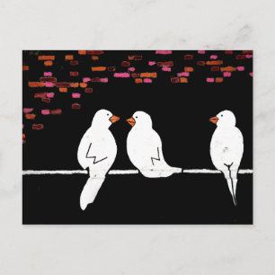 Cartão Postal muro de aves de capoeira: grafite