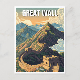 Cartão Postal Muro de Excelente Vintage na China
