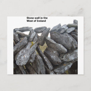 Cartão Postal Muros de pedra antiga na Irlanda