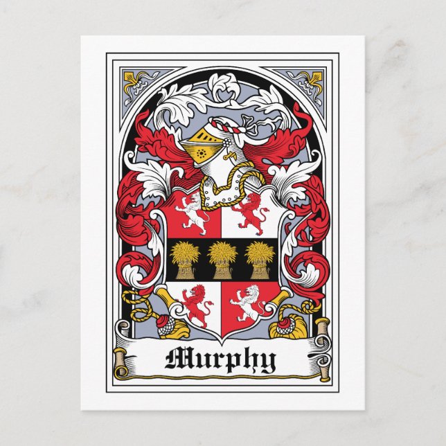 Cartão Postal Murphy Family Crest (Frente)