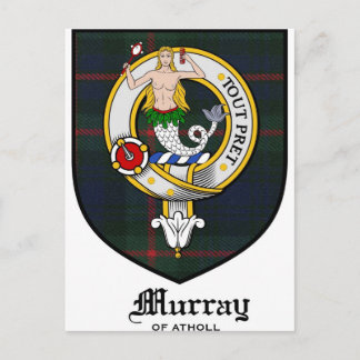 Cartão Postal Murray Clan Crest Crachá Tartan