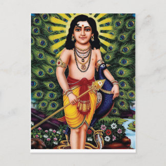 Cartão Postal Muruga,diedade hindu,Palani muruga