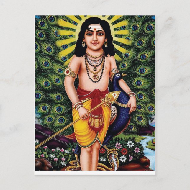 Cartão Postal Muruga,diedade hindu,Palani muruga (Frente)