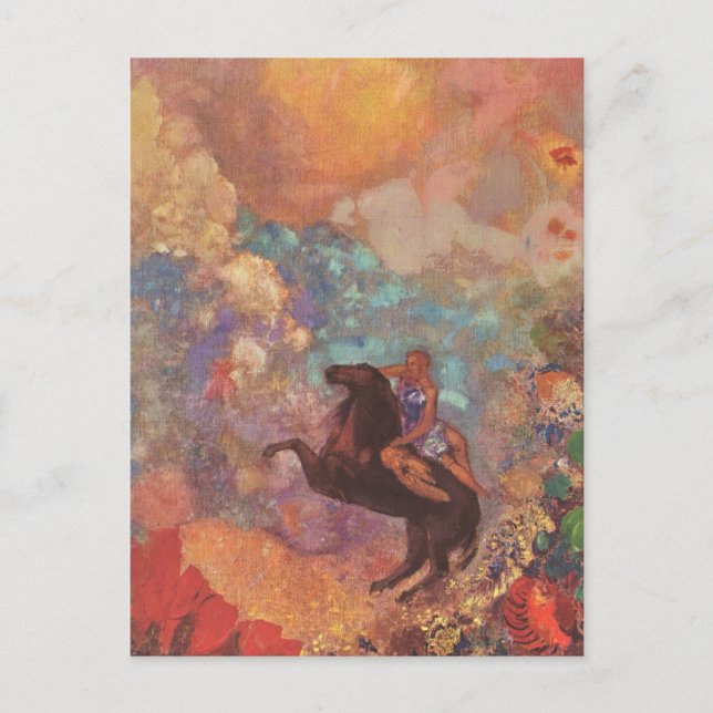 Cartão Postal Musa Com Pegasus (Frente)
