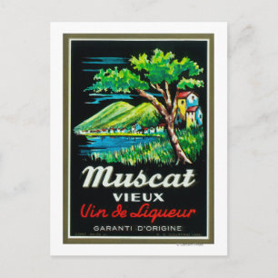 Cartão Postal Muscat Vieux Wine LabelEurope