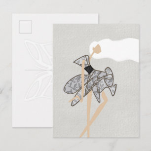 Cartão Postal Muse Glam Fashion Art de Movimento Puro