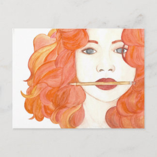 Cartão Postal Muse Red Hired Girl Postcard Artist