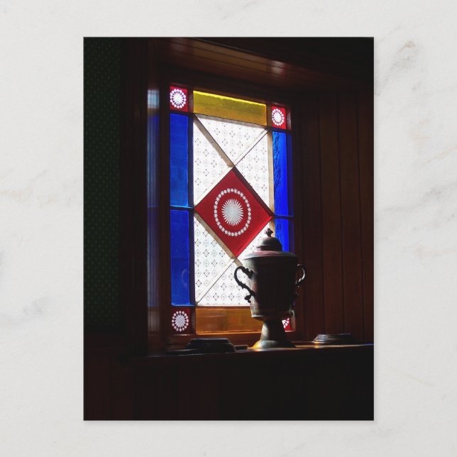 Cartão Postal Museu Beamish do vitral (Frente)