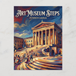 Cartão Postal Museu de Arte da Filadélfia Pensilvânia
