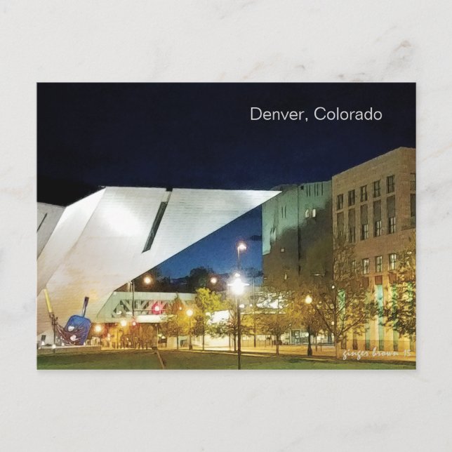 Cartão Postal Museu De Arte Denver, Novo E Antigo (Frente)