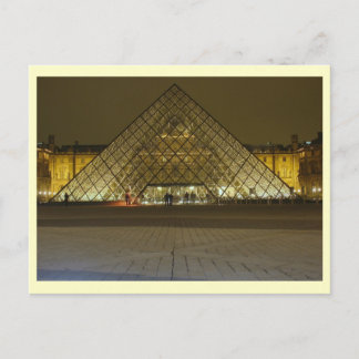 Cartão Postal Museu do Louvre na Noite, Paris, França