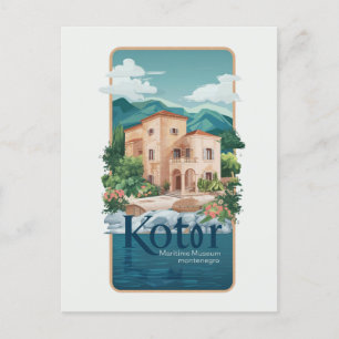 Cartão Postal Museu Marítimo do Kotor Postcard Viagem #Histor