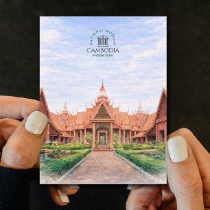 Cartão Postal Museu Nacional do Camboja Phnom Penh, Elegante