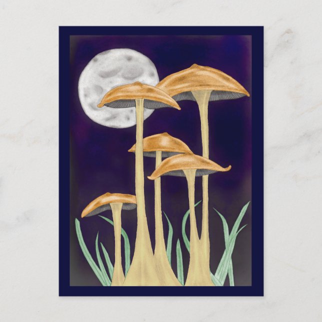 Cartão Postal Mushrooms in Moonlight (Frente)