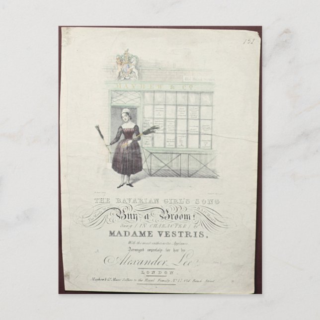 Cartão Postal Música Bavarian Girls por Maxim Gouci, folha de mú (Frente)