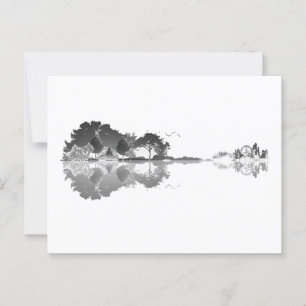 Cartão Postal Música da Natureza: Forest Landscape Guitar Art