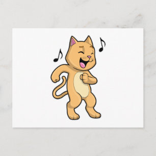 Cartão Postal Música Dança de Gato