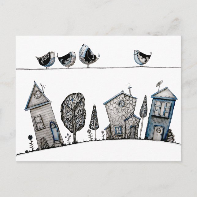 Cartão Postal Música de pássaro (Frente)