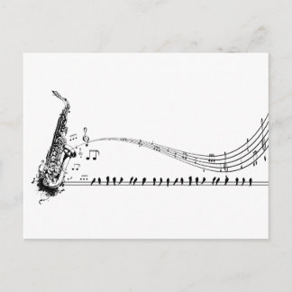 Cartão Postal Música de Saxofone