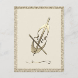 Cartão Postal Música de Violoncelo de Ouro Músico