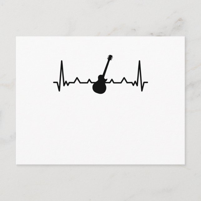 Cartão Postal Música do Batimento Cardíaco de Guitarra e Present (Frente)