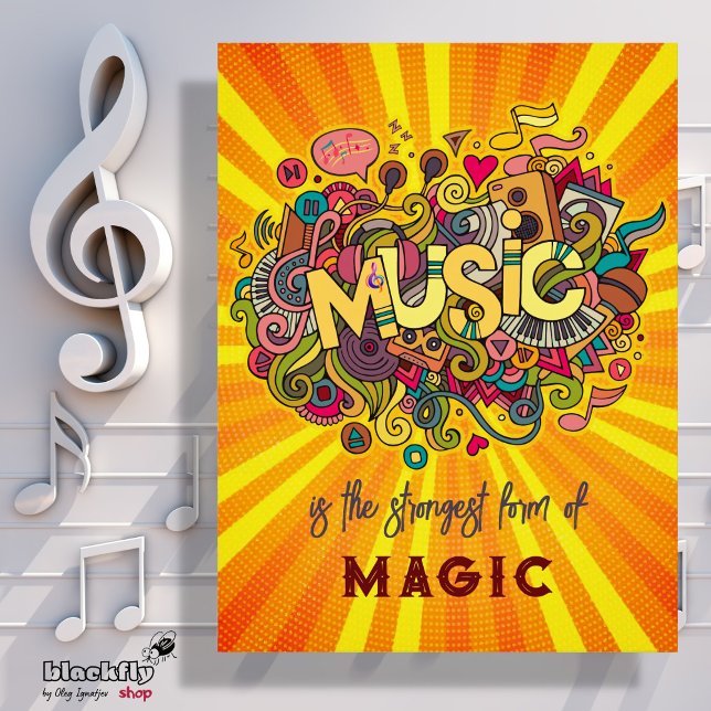 Cartão Postal Música é Magic Customizable Cote Art (Criador carregado)
