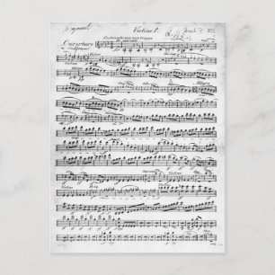 Cartão Postal Música em folha para a abertura de "Egmont"