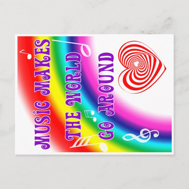 Cartão Postal Música faz o mundo girar (Frente)