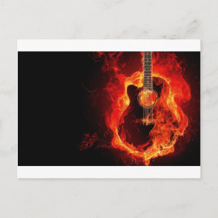 Cartão Postal música guitarra chama nota de fogo dança Destiny S