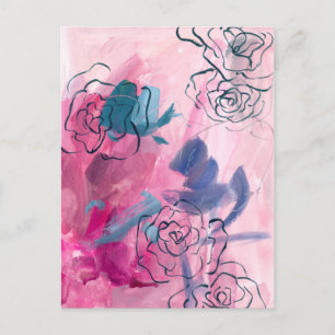 Cartão Postal Música interna - Desenho floral