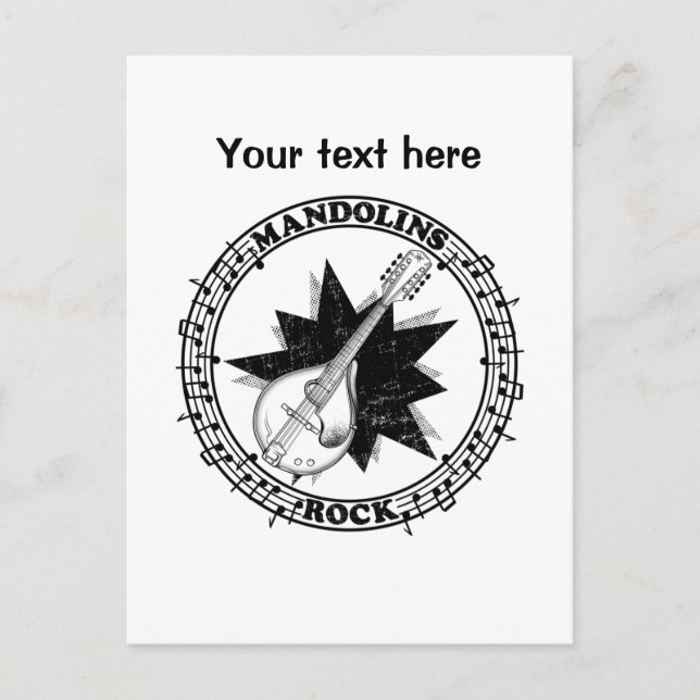 Cartão Postal Música Mandolin (Frente)
