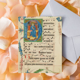 Cartão Postal Música Manuscrita de Cantão Gregoriana Medieval