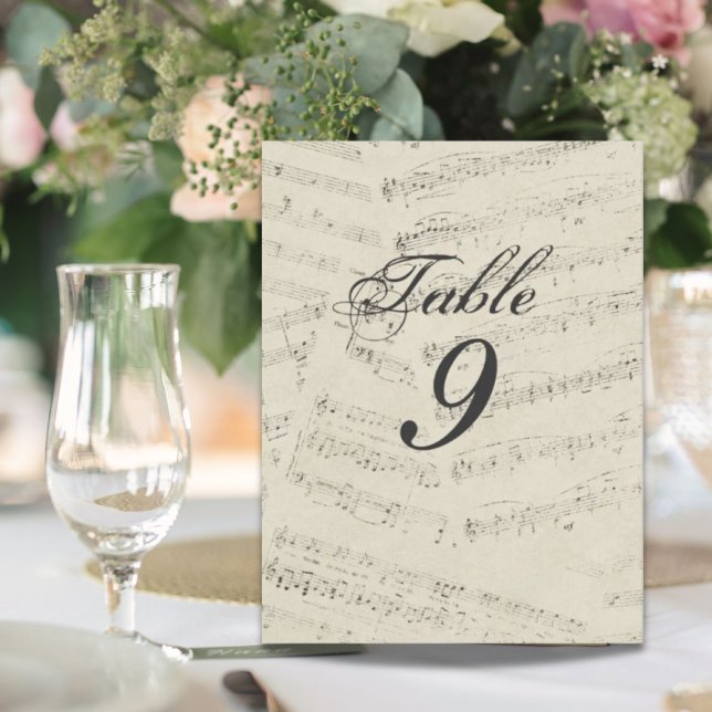 Cartão Postal Música moderna anota Música Números de tabela de c (Modern Music notes Music Wedding table numbers)