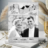 Música Pensou Foto de Casamento Obrigado Cartão-Po