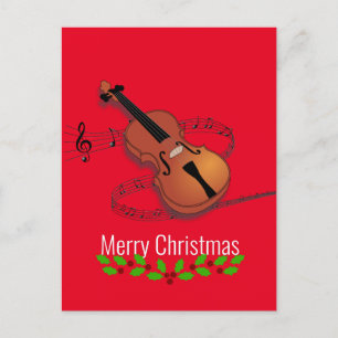 Cartão Postal Música Violina de Natal