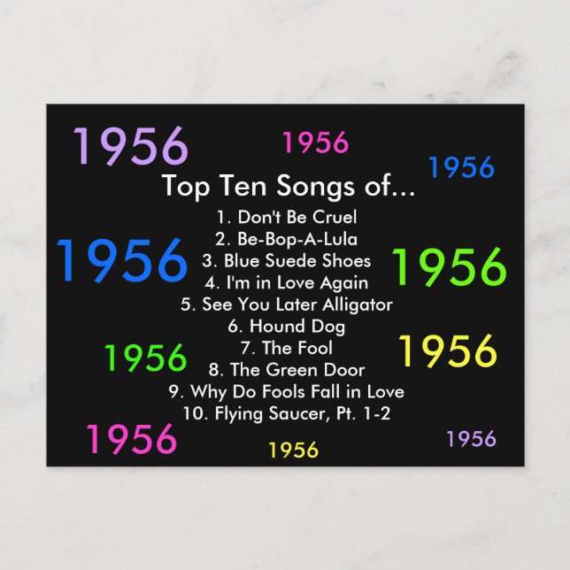 Cartão Postal Músicas de 1956 (Frente)