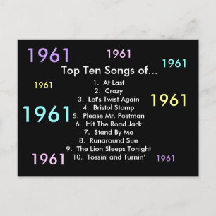 Cartão Postal Músicas de 1961