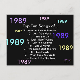 Cartão Postal Músicas de 1989