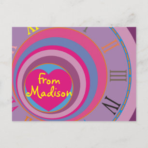 Cartão Postal Músicas giratórias bonito personalizadas círcul