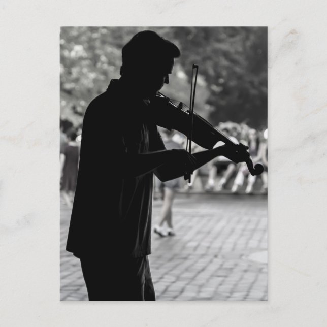 Cartão Postal Musico de Nova Iorque Street (Frente)