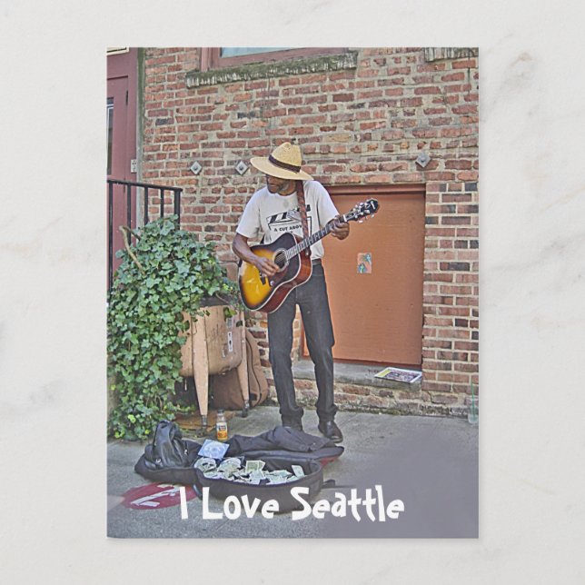 Cartão Postal Músico em Beco (Frente)