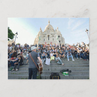 Cartão Postal Músico fora de Sacre Coeur Paris