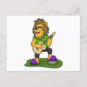 Cartão Postal Músico Leão Música de Guitarra