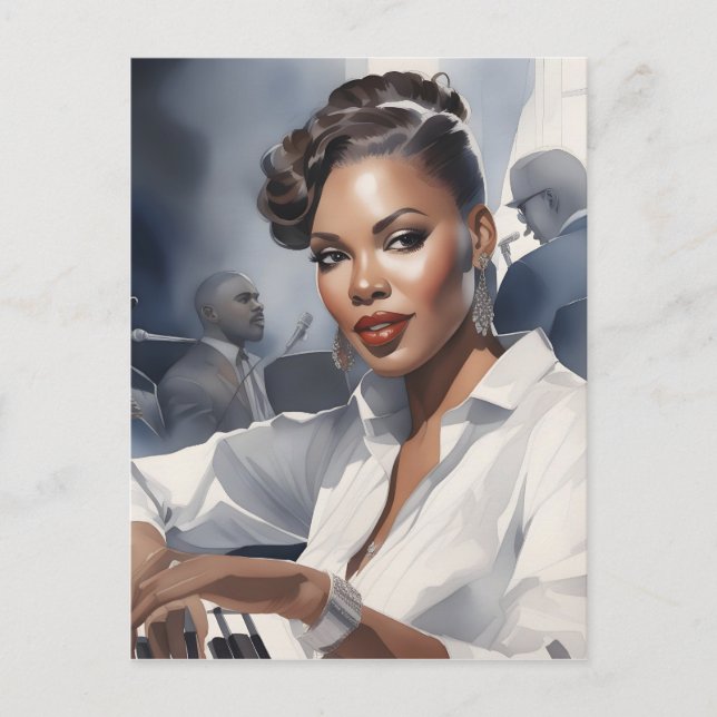 Cartão Postal Músicos da banda Jazz (Frente)