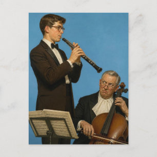 Cartão Postal Músicos de Orquestra Vintage Humorísticos