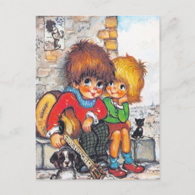 Cartão Postal Músicos de Petits Poulbots (Frente)
